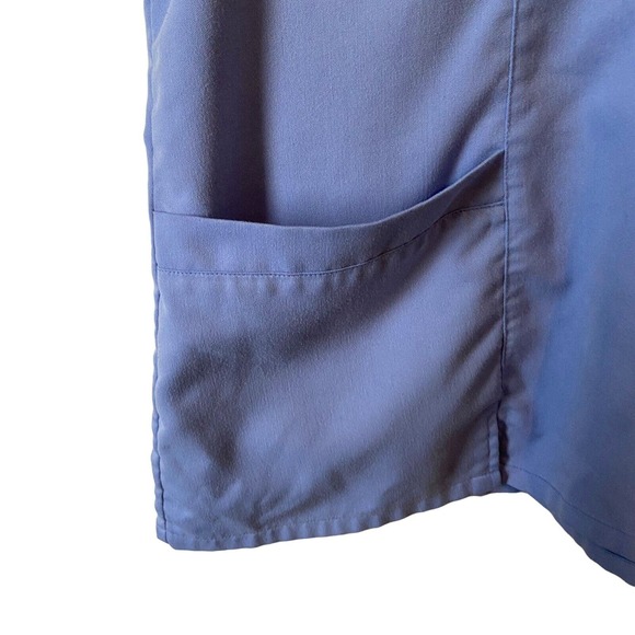 Grey's Anatomy by Barco Scrub Top Large Blue Workwear Career wear Pockets V-Neck - Picture 6 of 11